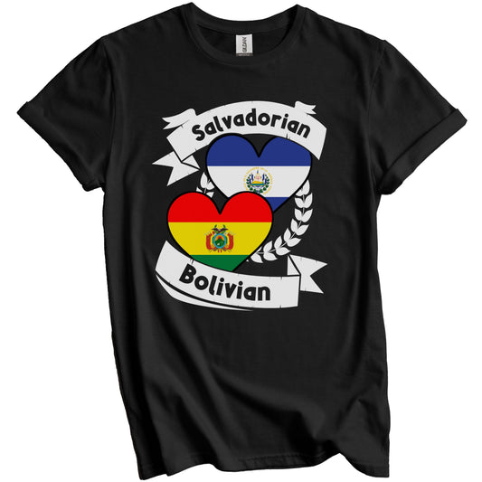 Salvadorian Bolivian Heart Flags El Salvador Bolivia T-Shirt