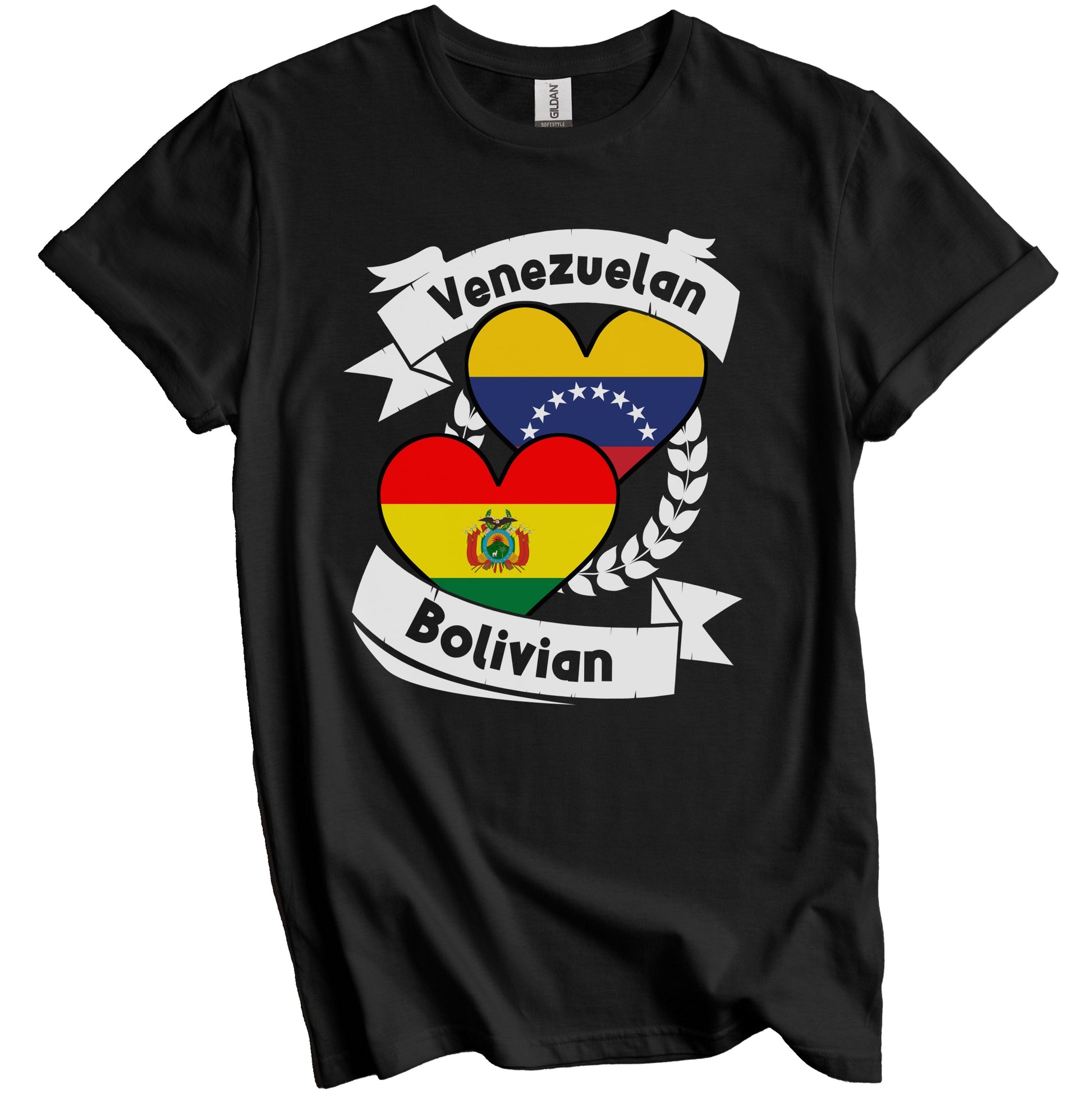 Venezuelan Bolivian Heart Flags Venezuela Bolivia T-Shirt