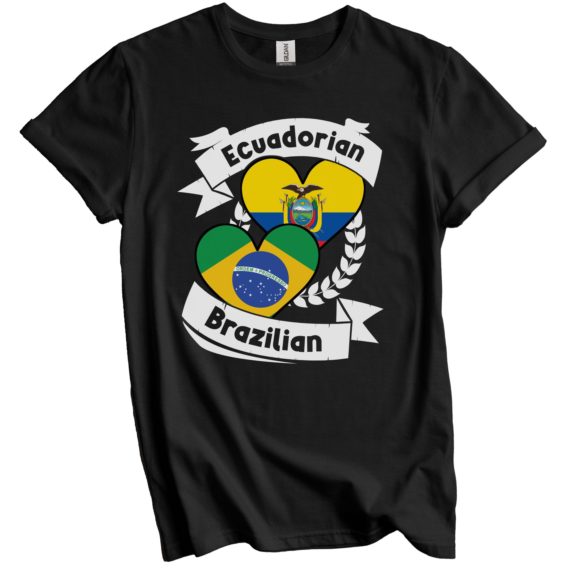 Ecuadorian Brazilian Heart Flags Ecuador Brazil T-Shirt