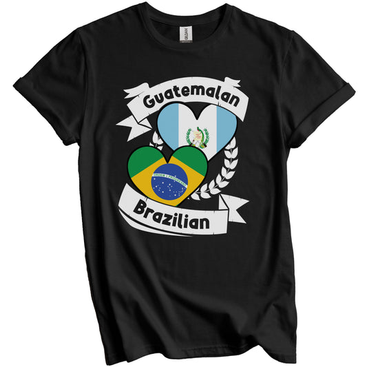 Guatemalan Brazilian Heart Flags Guatemala Brazil T-Shirt