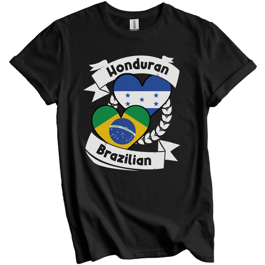Honduran Brazilian Heart Flags Honduras Brazil T-Shirt