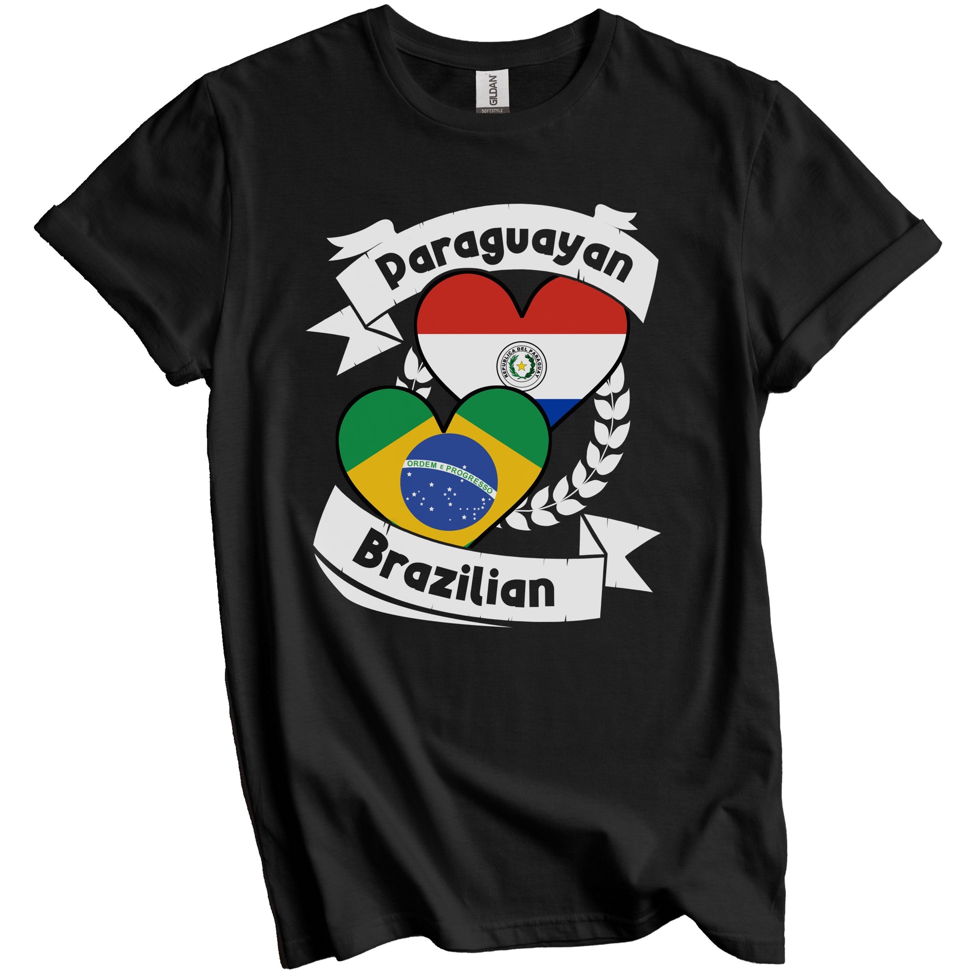 Paraguayan Brazilian Heart Flags Paraguay Brazil T-Shirt