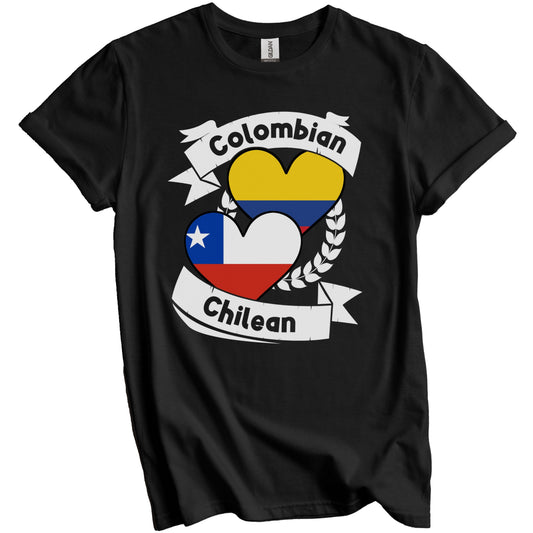 Colombian Chilean Heart Flags Colombia Chile T-Shirt