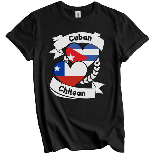 Cuban Chilean Heart Flags Cuba Chile T-Shirt