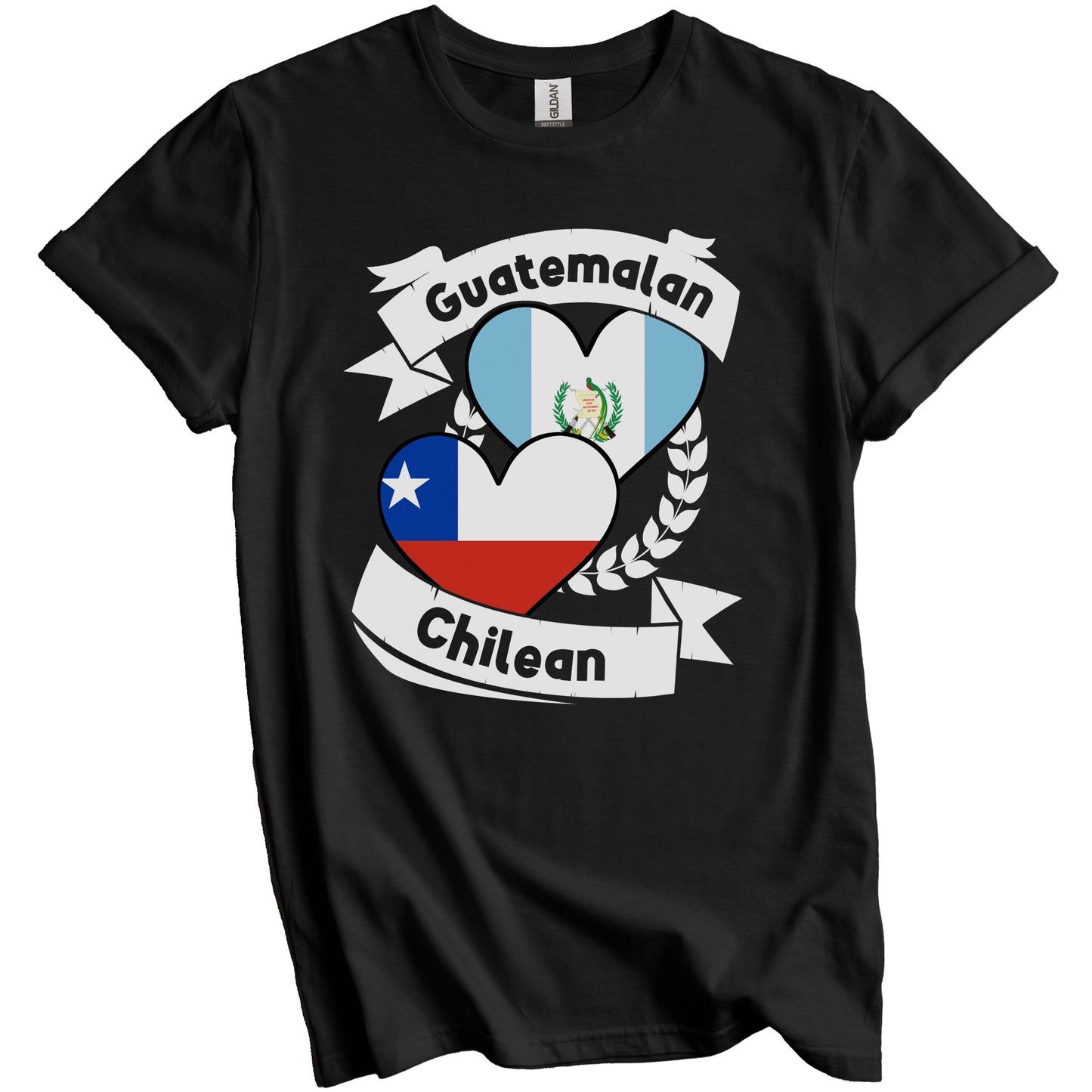 Guatemalan Chilean Heart Flags Guatemala Chile T-Shirt
