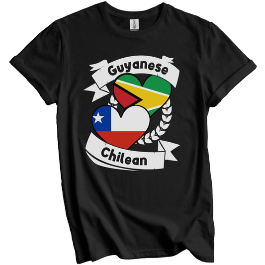 Guyanese Chilean Heart Flags Guyana Chile T-Shirt