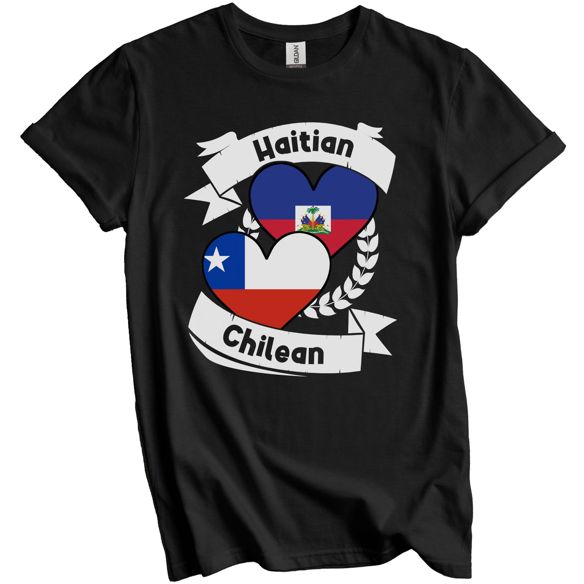 Haitian Chilean Heart Flags Haiti Chile T-Shirt