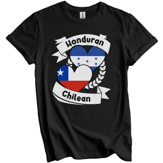 Honduran Chilean Heart Flags Honduras Chile T-Shirt