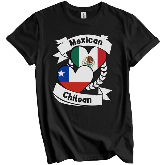 Mexican Chilean Heart Flags Mexico Chile T-Shirt