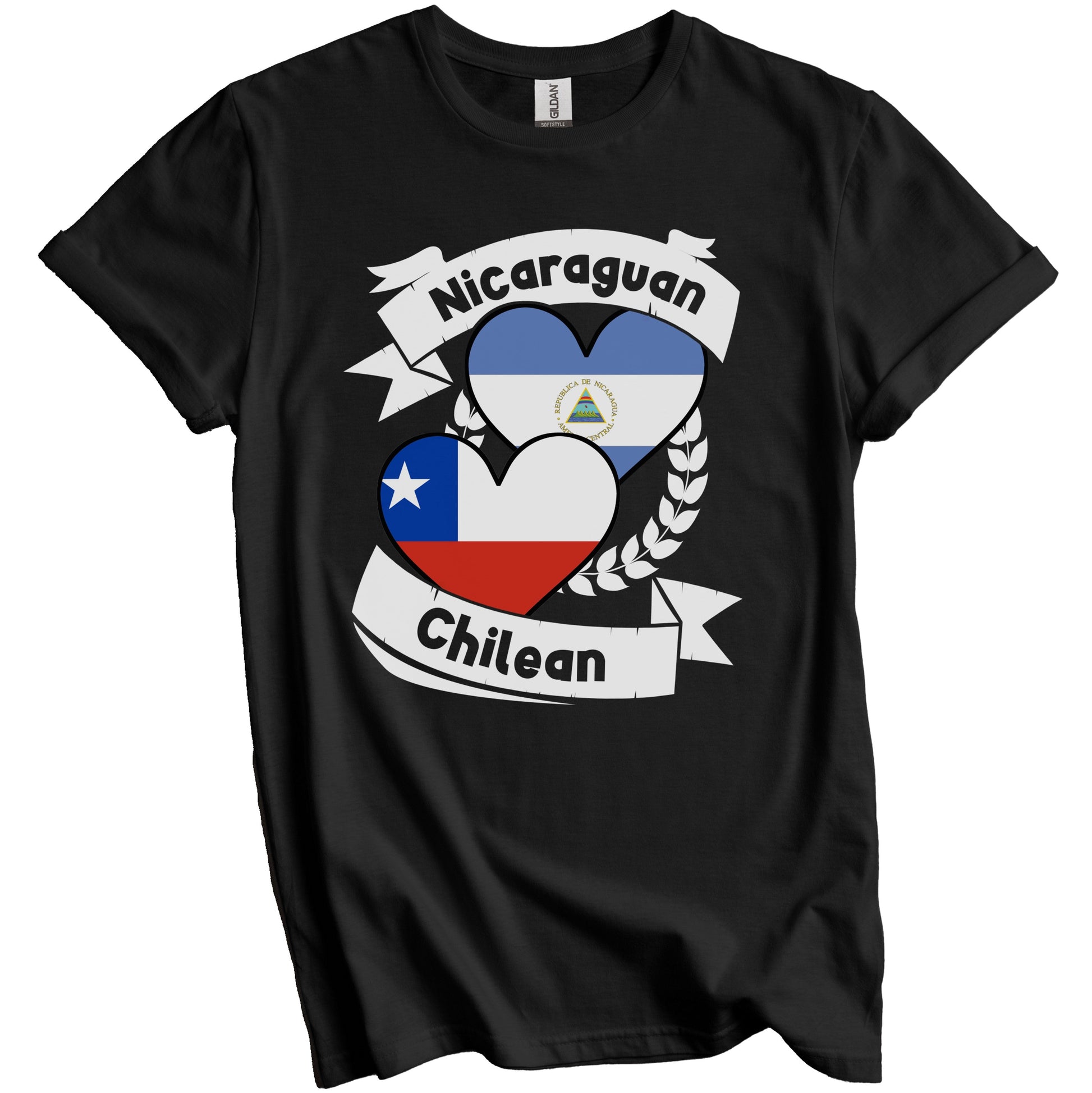 Nicaraguan Chilean Heart Flags Nicaragua Chile T-Shirt