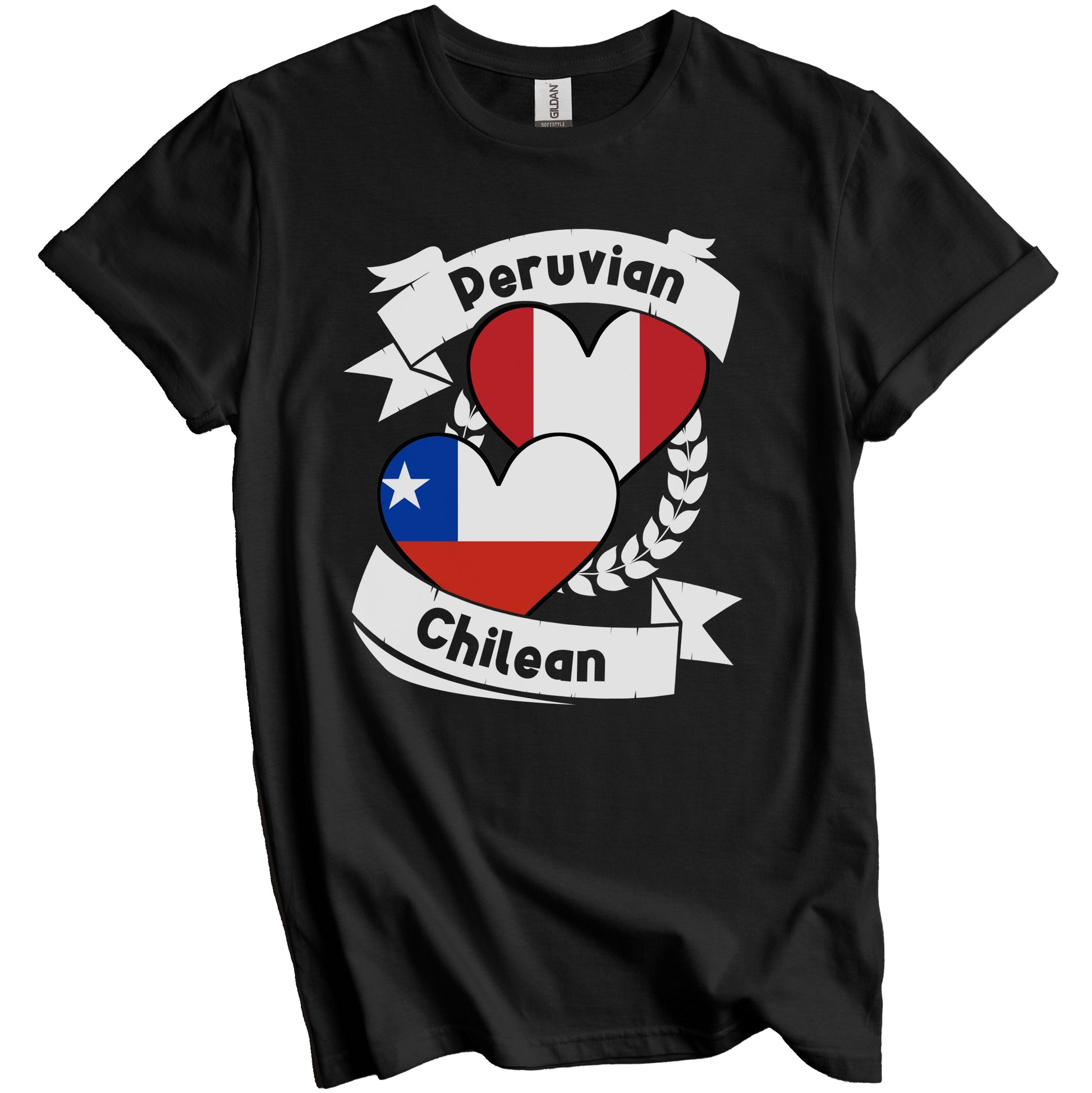Peruvian Chilean Heart Flags Peru Chile T-Shirt