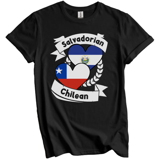 Salvadorian Chilean Heart Flags El Salvador Chile T-Shirt