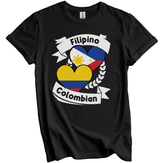 Filipino Colombian Heart Flags Philippines Colombia T-Shirt