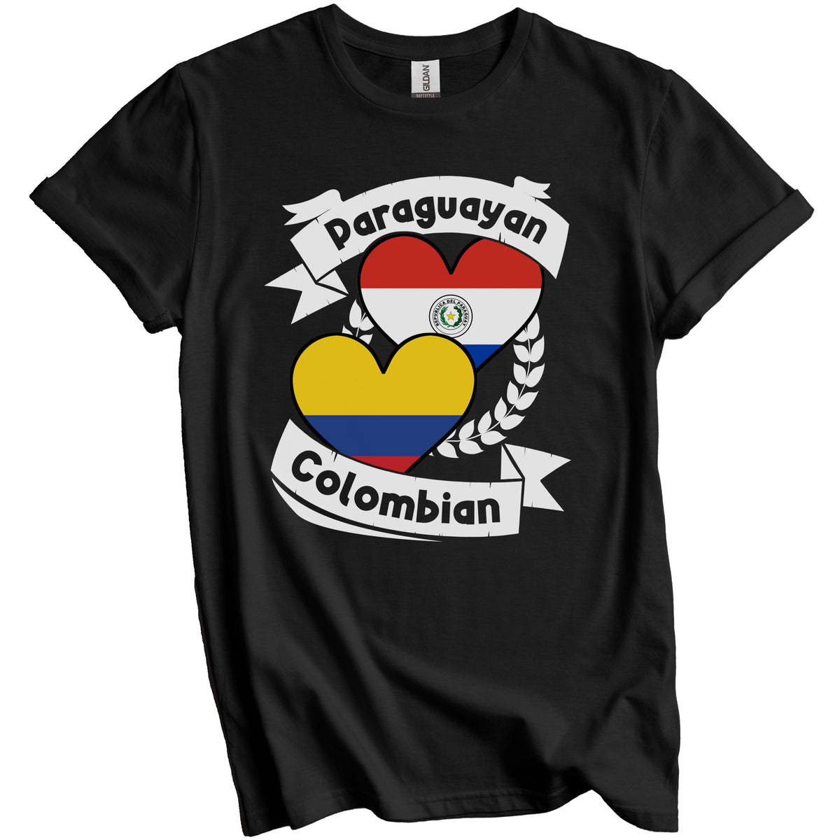 Paraguayan Colombian Heart Flags Paraguay Colombia T-Shirt