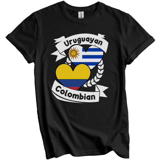 Uruguayan Colombian Heart Flags Uruguay Colombia T-Shirt