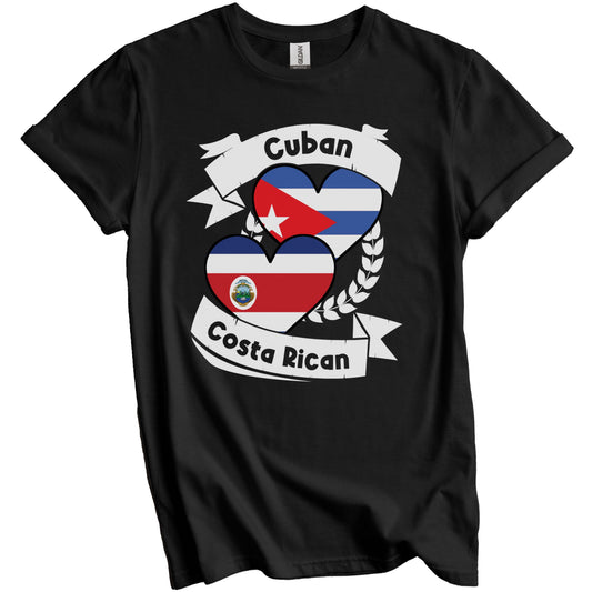 Cuban Costa Rican Heart Flags Cuba Costa Rica T-Shirt