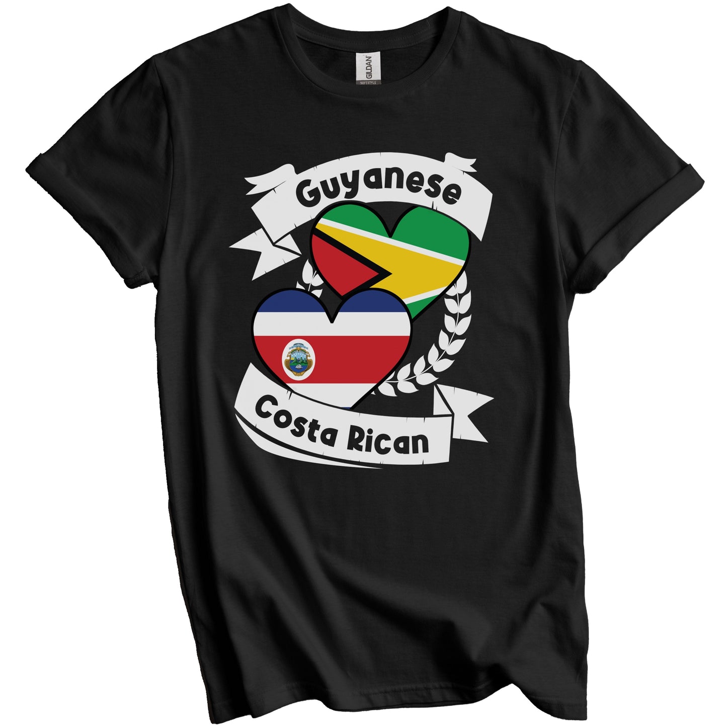 Guyanese Costa Rican Heart Flags Guyana Costa Rica T-Shirt