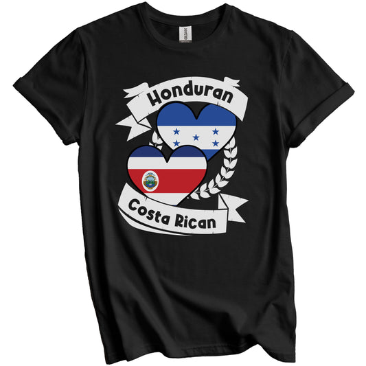 Honduran Costa Rican Heart Flags Honduras Costa Rica T-Shirt