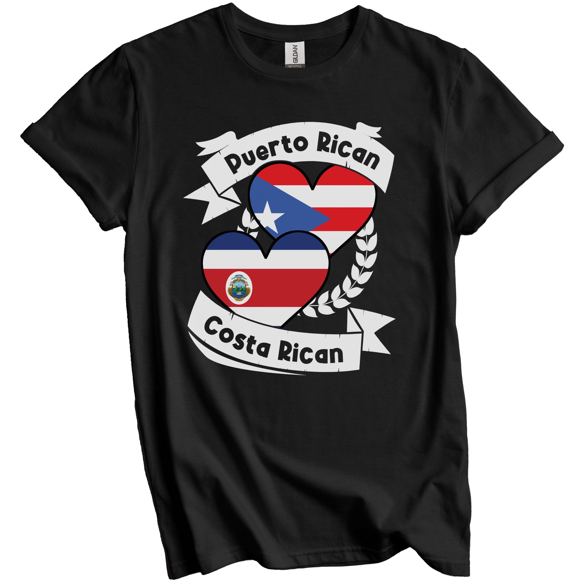 Puerto Rican Costa Rican Heart Flags Puerto Rico Costa Rica T-Shirt