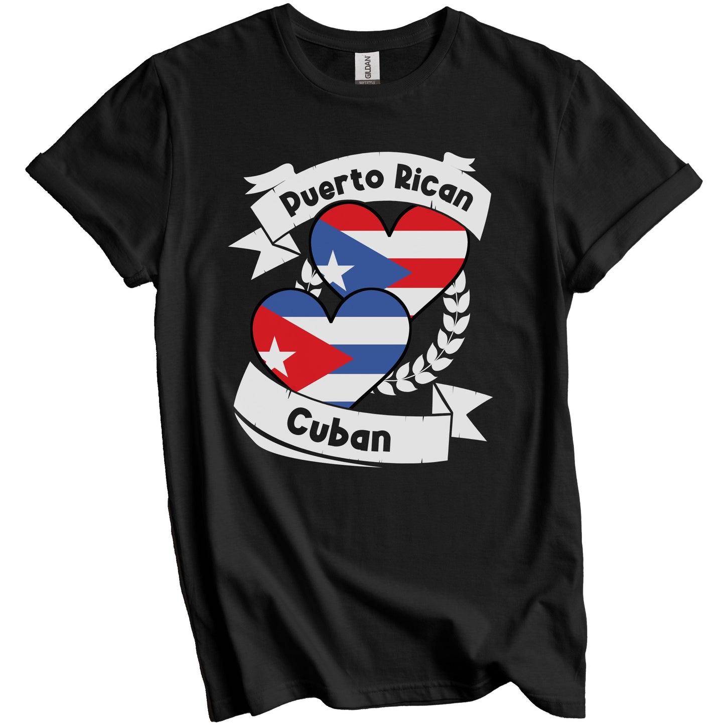 Puerto Rican Cuban Heart Flags Puerto Rico Cuba T-Shirt