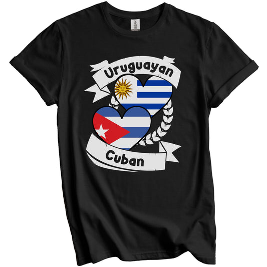 Uruguayan Cuban Heart Flags Uruguay Cuba T-Shirt