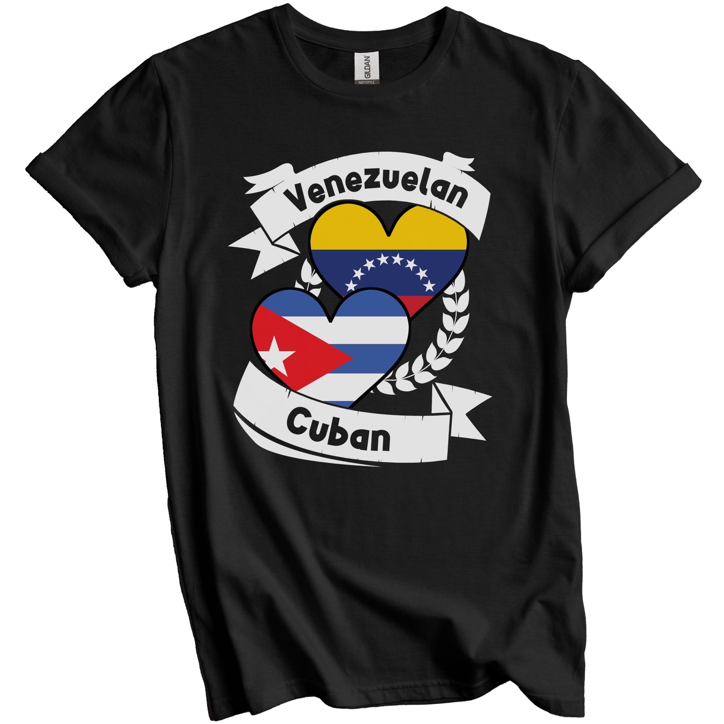 Venezuelan Cuban Heart Flags Venezuela Cuba T-Shirt