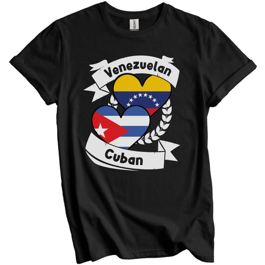 Venezuelan Cuban Heart Flags Venezuela Cuba T-Shirt