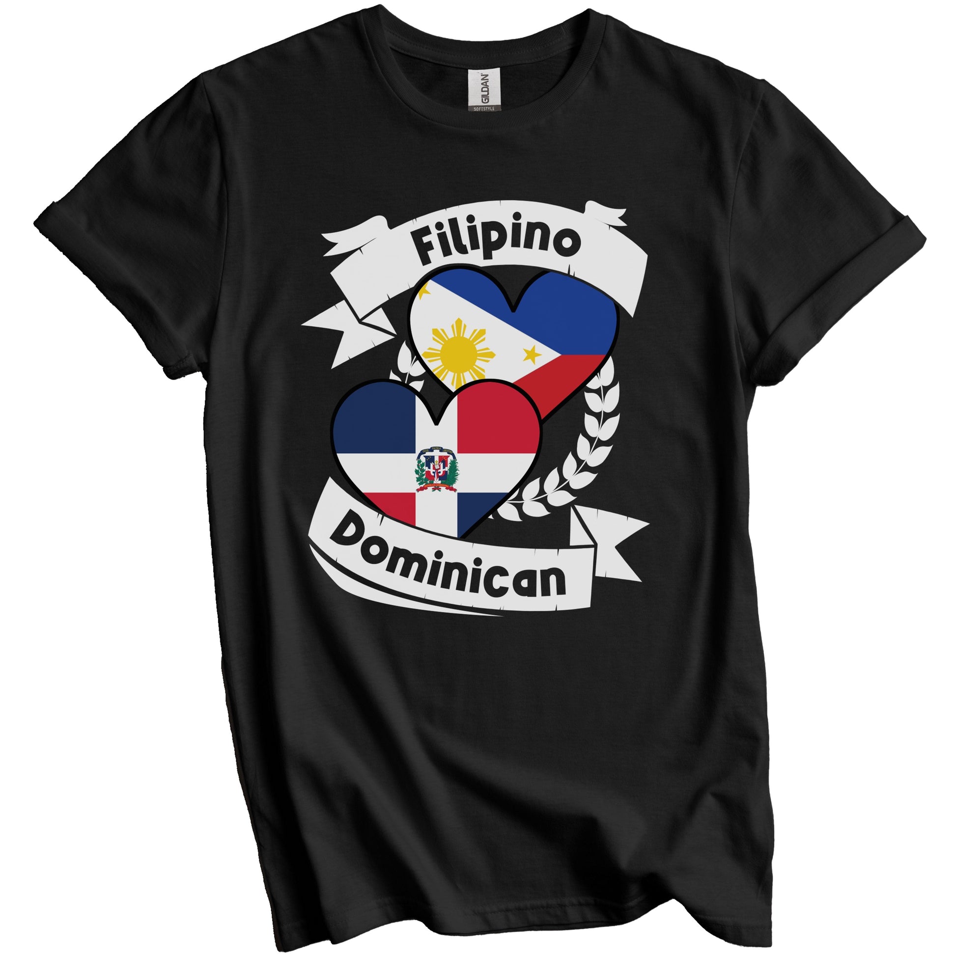 Filipino Dominican Heart Flags Philippines Dominican Republic T-Shirt