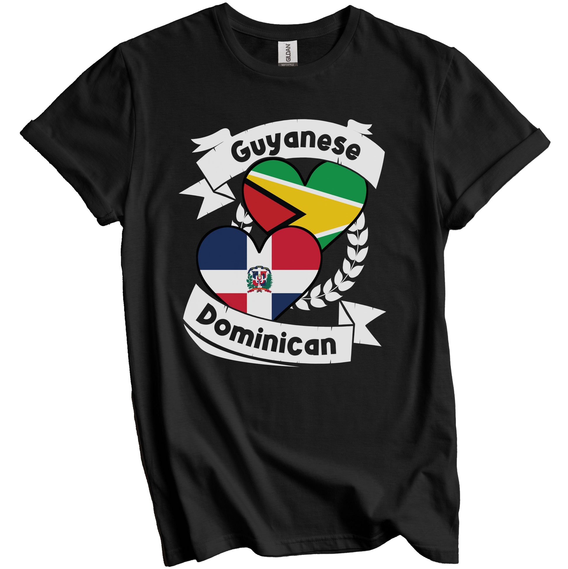 Guyanese Dominican Heart Flags Guyana Dominican Republic T-Shirt