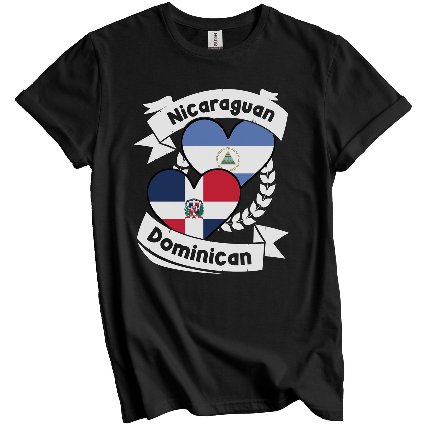 Nicaraguan Dominican Heart Flags Nicaragua Dominican Republic T-Shirt