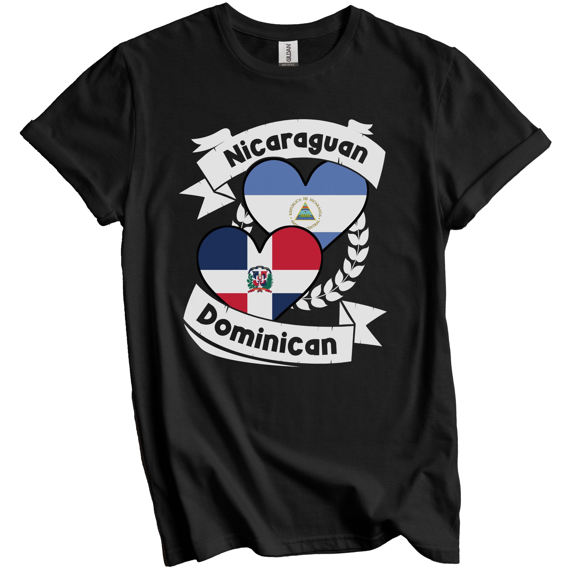 Nicaraguan Dominican Heart Flags Nicaragua Dominican Republic T-Shirt