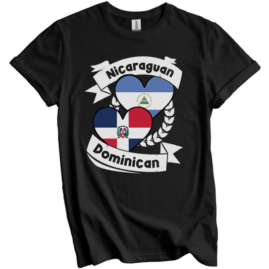 Nicaraguan Dominican Heart Flags Nicaragua Dominican Republic T-Shirt