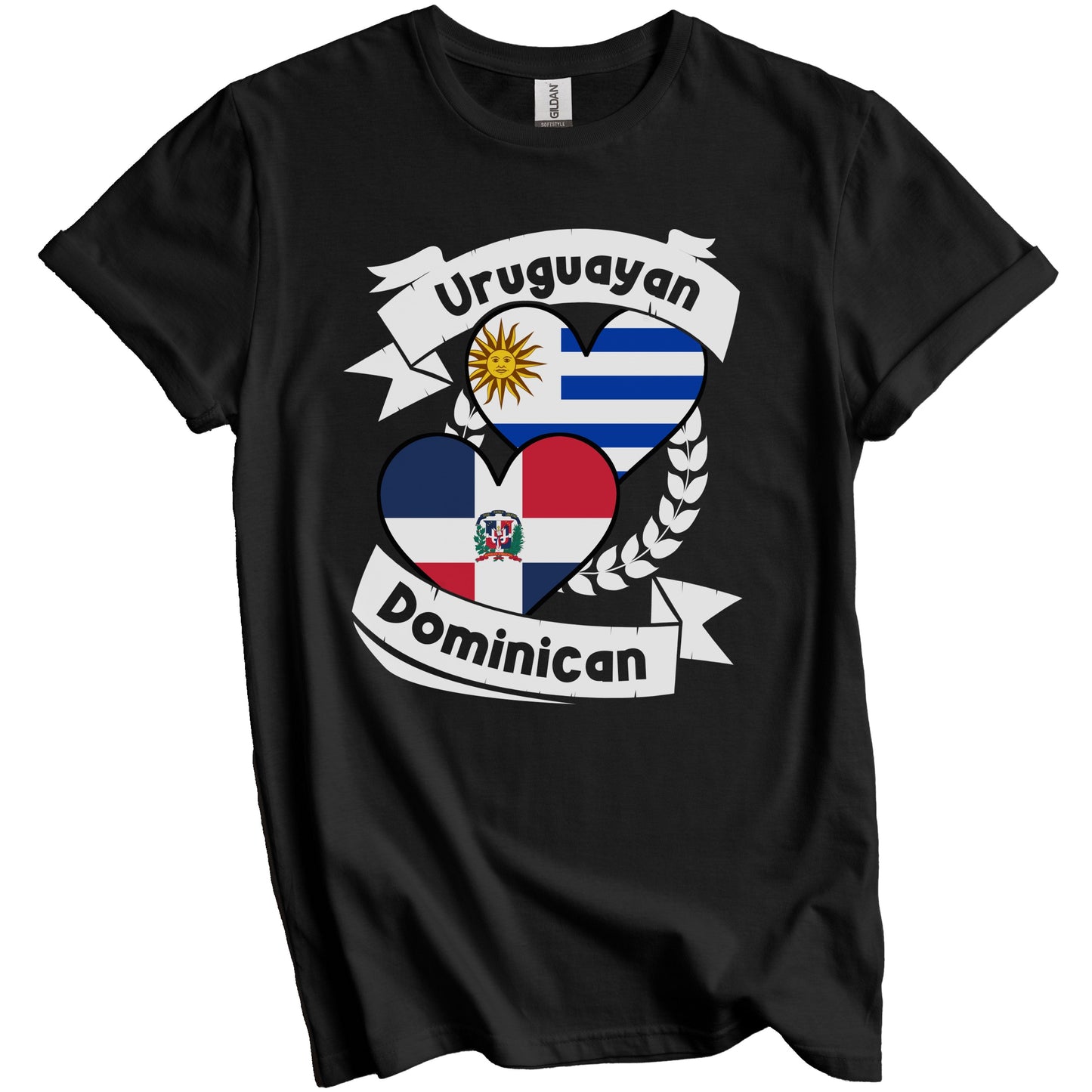 Uruguayan Dominican Heart Flags Uruguay Dominican Republic T-Shirt