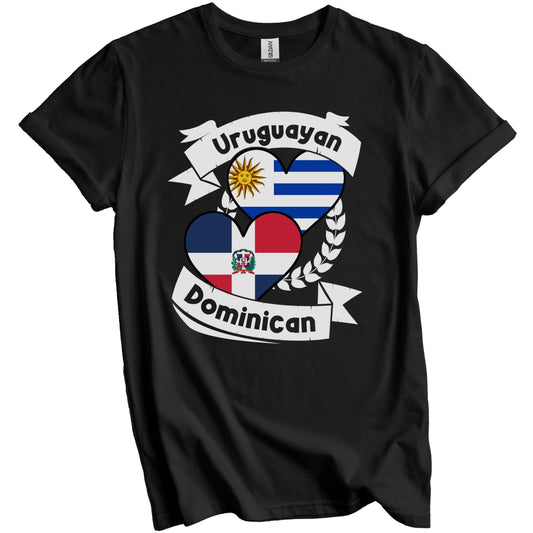 Uruguayan Dominican Heart Flags Uruguay Dominican Republic T-Shirt