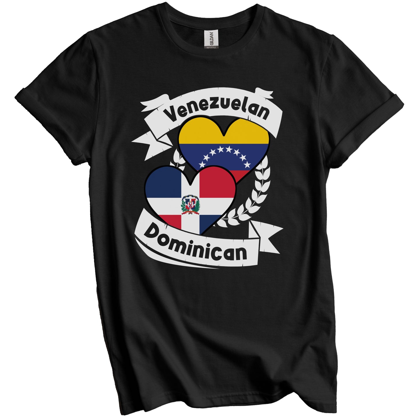 Venezuelan Dominican Heart Flags Venezuela Dominican Republic T-Shirt