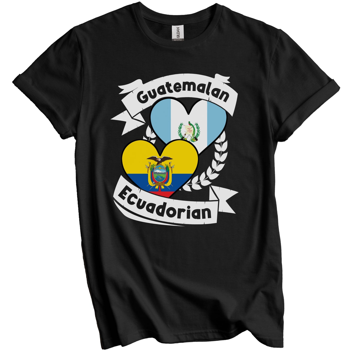 Guatemalan Ecuadorian Heart Flags Guatemala Ecuador T-Shirt