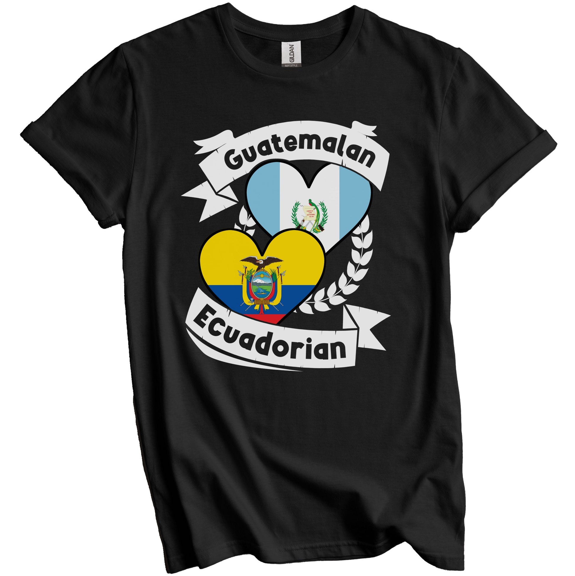 Guatemalan Ecuadorian Heart Flags Guatemala Ecuador T-Shirt