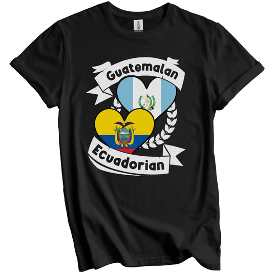 Guatemalan Ecuadorian Heart Flags Guatemala Ecuador T-Shirt