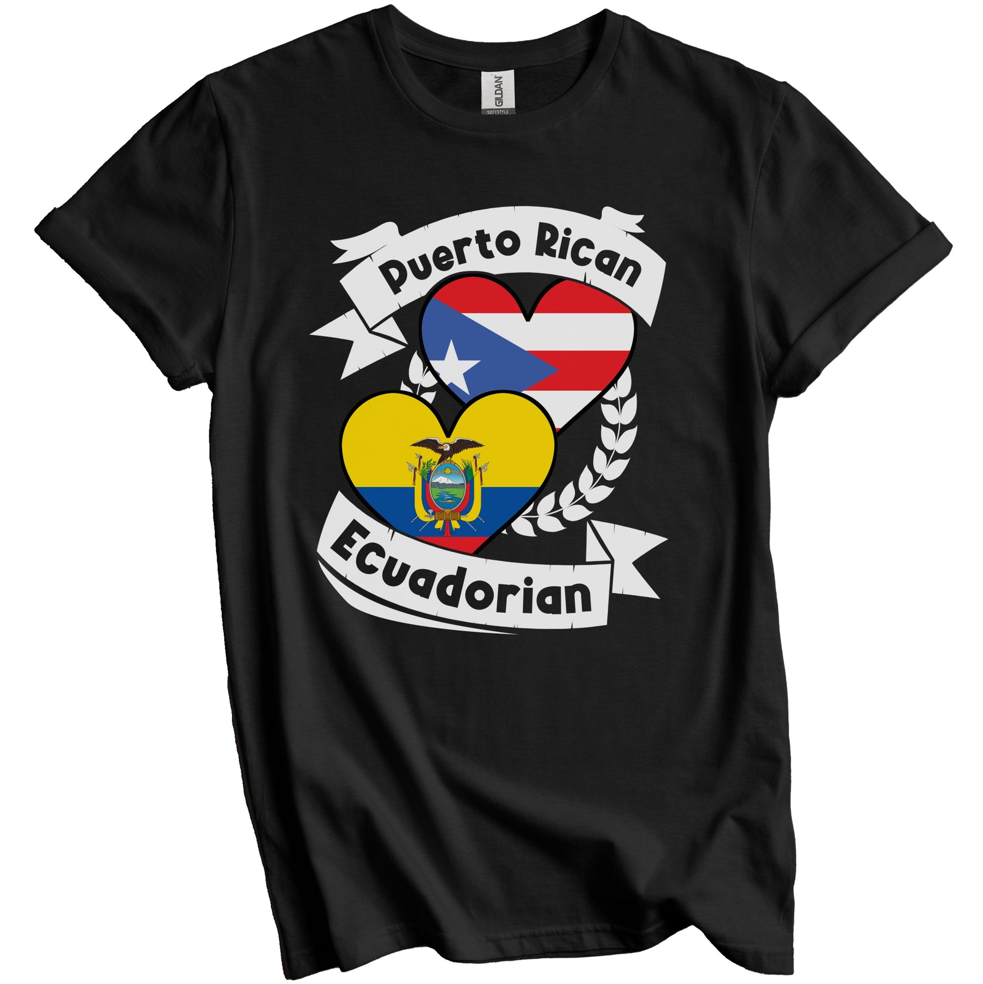 Puerto Rican Ecuadorian Heart Flags Puerto Rico Ecuador T-Shirt