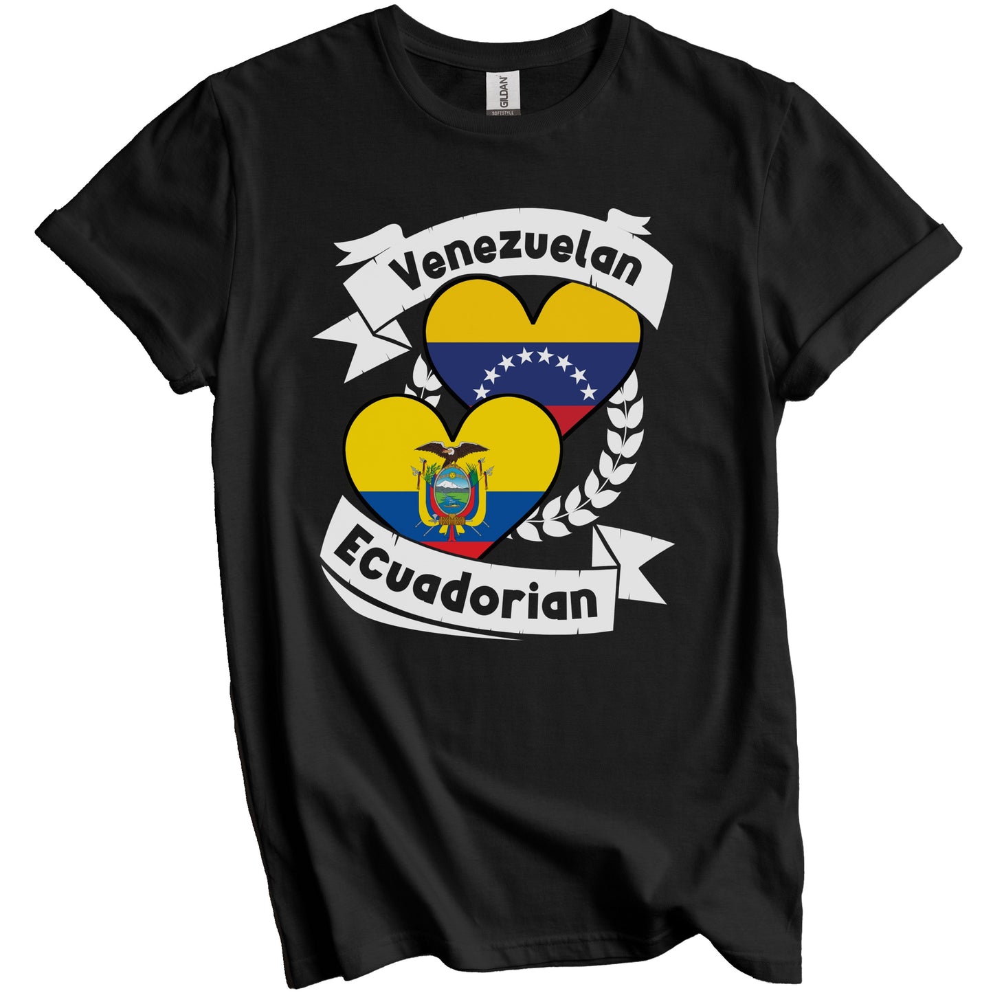 Venezuelan Ecuadorian Heart Flags Venezuela Ecuador T-Shirt