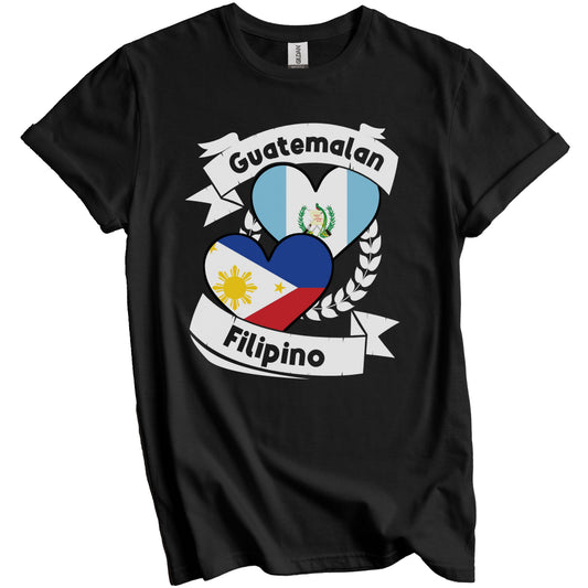 Guatemalan Filipino Heart Flags Guatemala Philippines T-Shirt