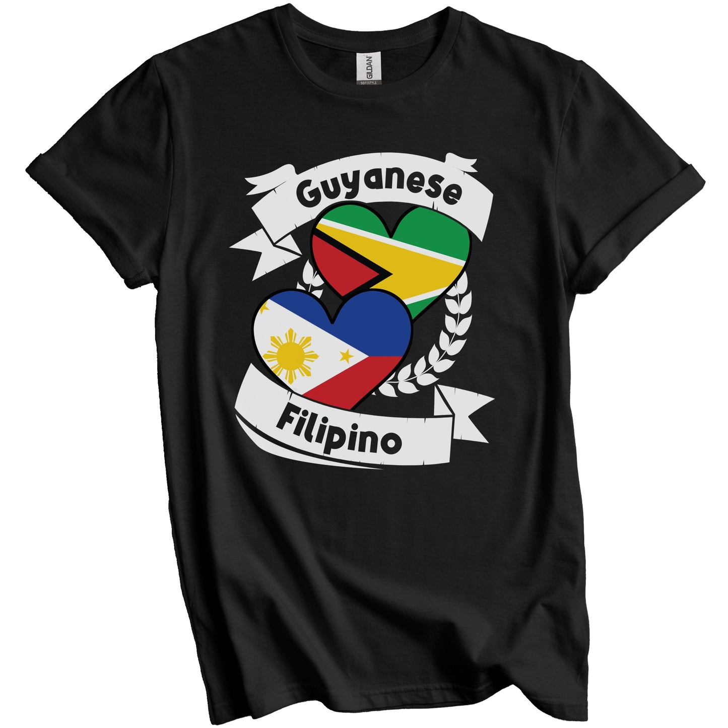 Guyanese Filipino Heart Flags Guyana Philippines T-Shirt