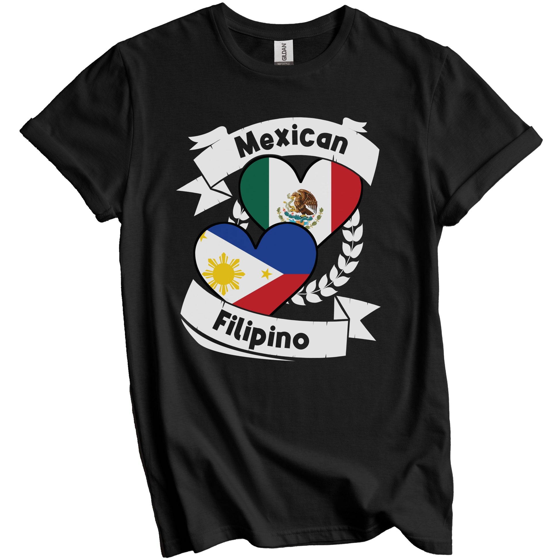 Mexican Filipino Heart Flags Mexico Philippines T-Shirt