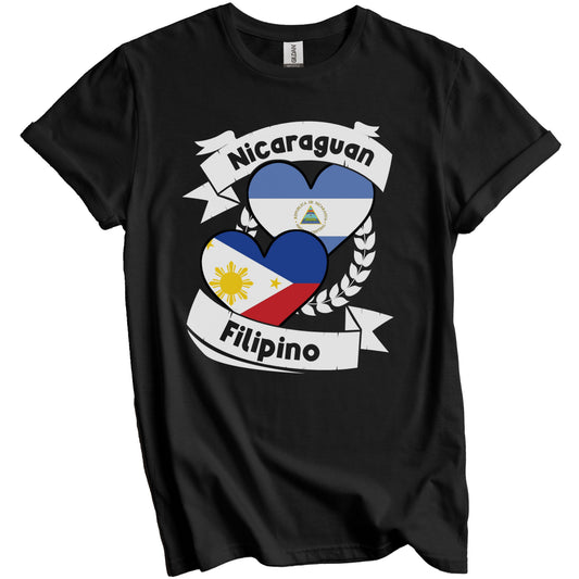 Nicaraguan Filipino Heart Flags Nicaragua Philippines T-Shirt