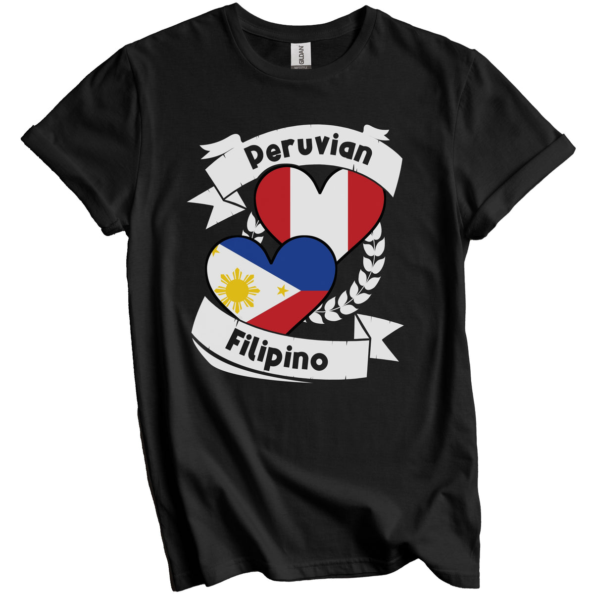 Peruvian Filipino Heart Flags Peru Philippines T-Shirt