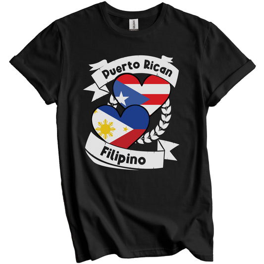 Puerto Rican Filipino Heart Flags Puerto Rico Philippines T-Shirt