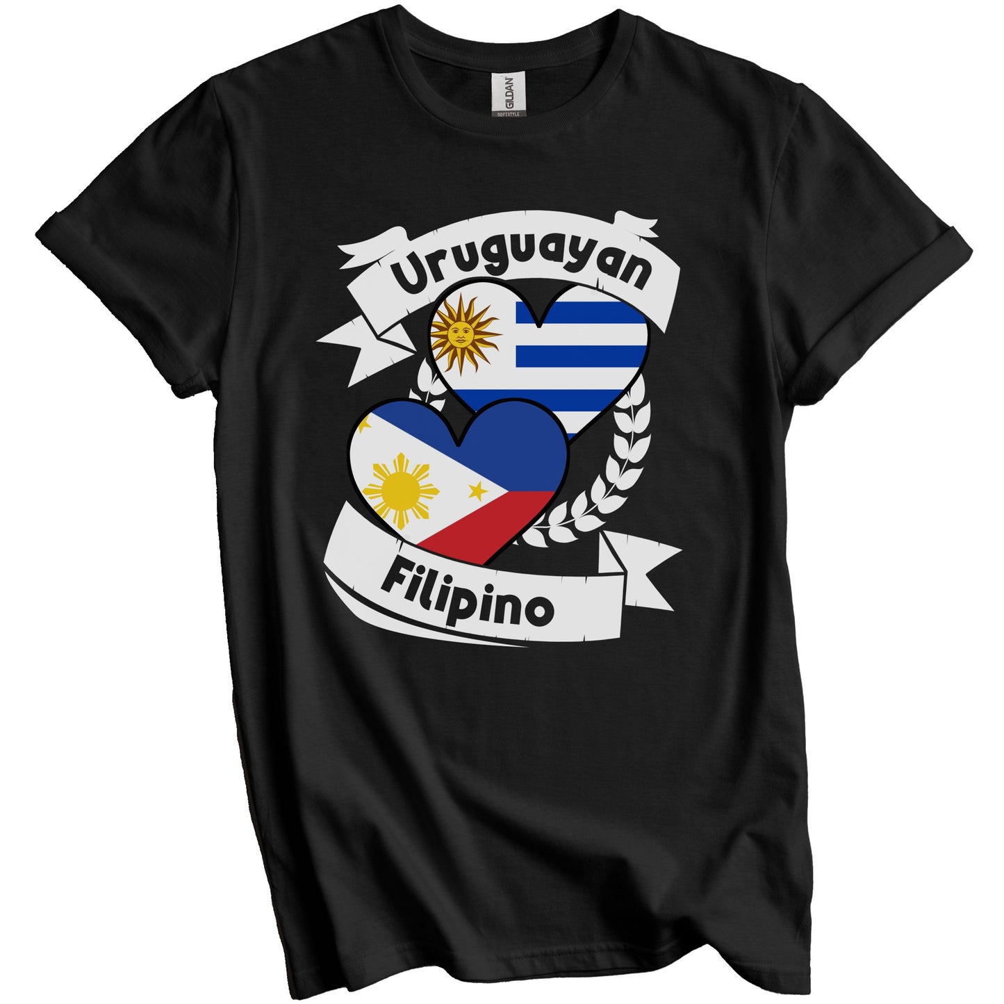 Uruguayan Filipino Heart Flags Uruguay Philippines T-Shirt