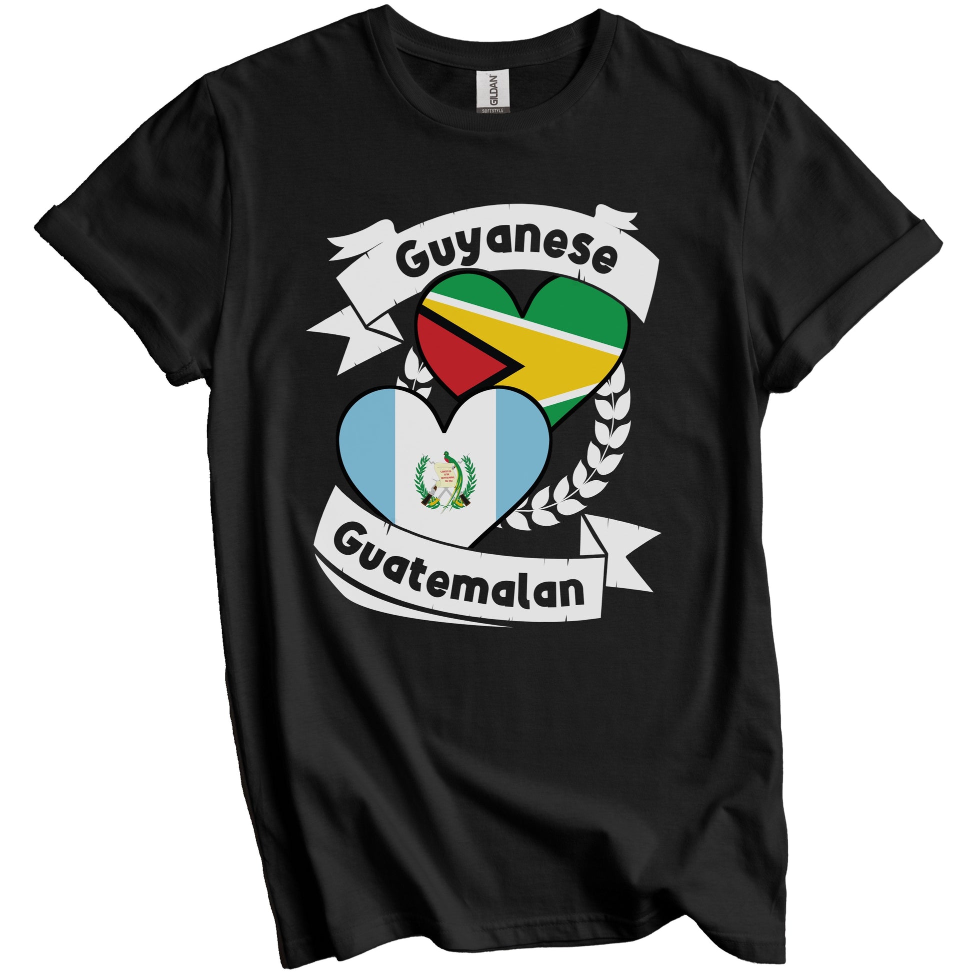 Guyanese Guatemalan Heart Flags Guyana Guatemala T-Shirt