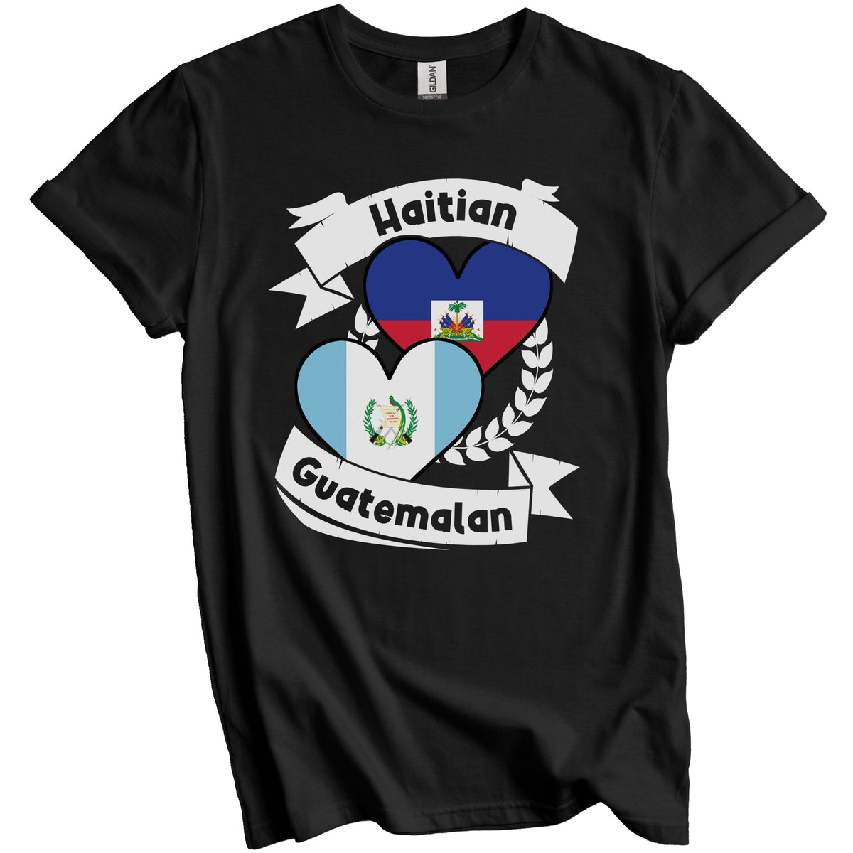 Haitian Guatemalan Heart Flags Haiti Guatemala T-Shirt