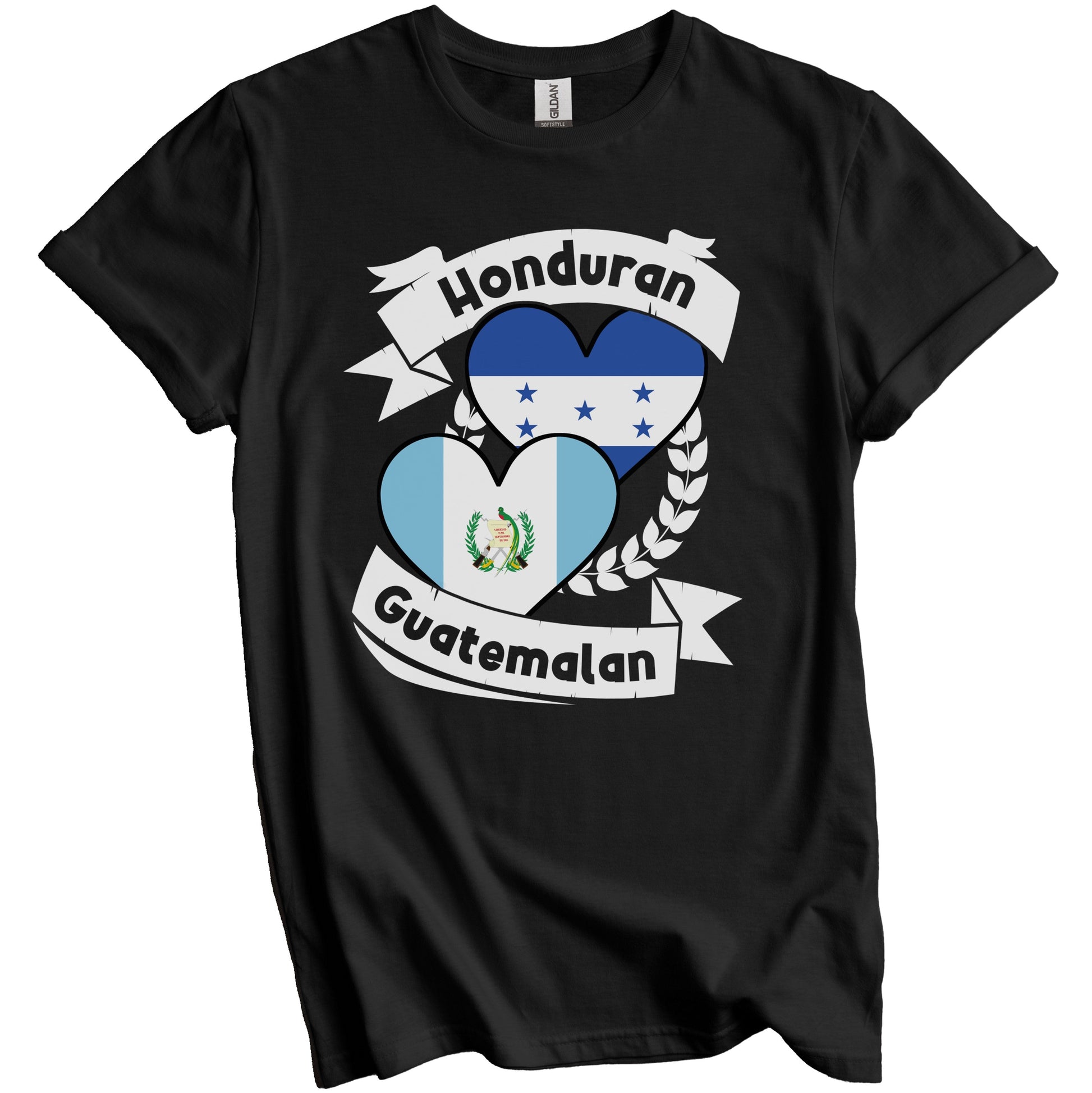 Honduran Guatemalan Heart Flags Honduras Guatemala T-Shirt